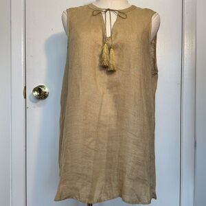 Harve Benard Pure Linen Beige Top